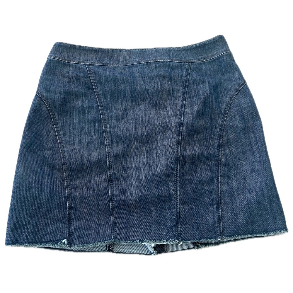 Ann Taylor Denim Mini Skirt in Dark Blue
